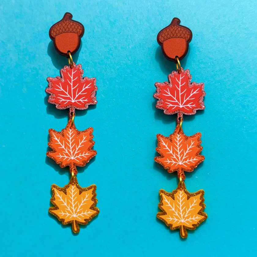 Autumn Leaves Tiered Drop Earrings