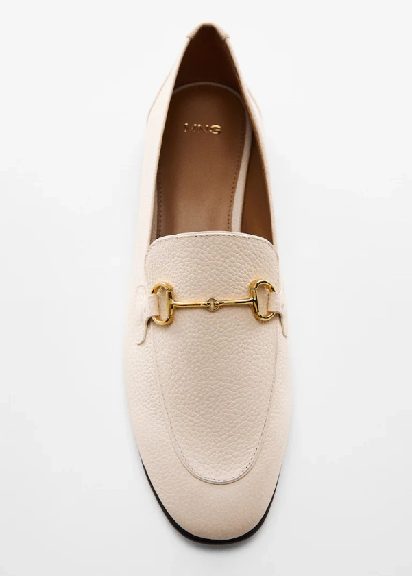 Leather moccasins with metallic detail