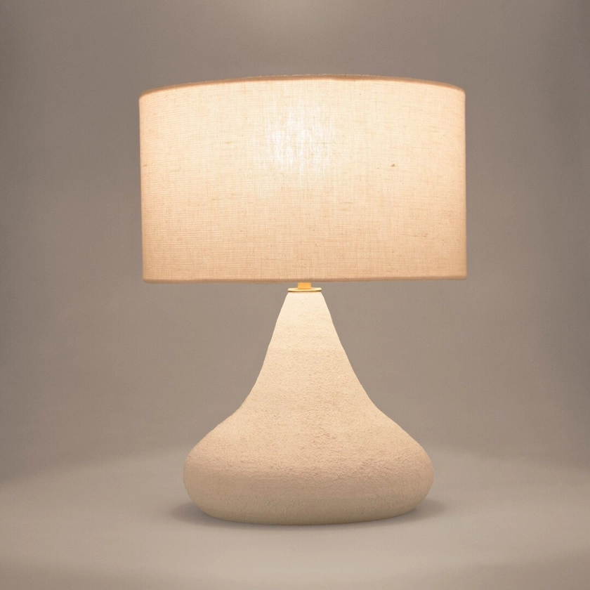Limited Edition Handmade Unglazed Ceramic Table Lamp Textured Stoneware Debarro De Barro - Etsy France