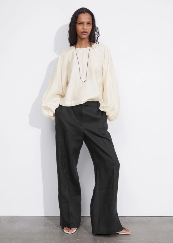 Balloon-Sleeve Top - Ivory - Long Sleeve Tops - & Other Stories US