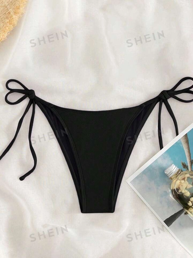 SHEIN Swim Basics Tie Side Bikini Bottom