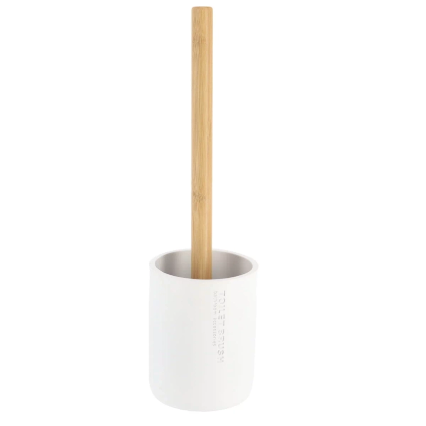 BROSSE WC POLYRESINE BLANC BAMBOU