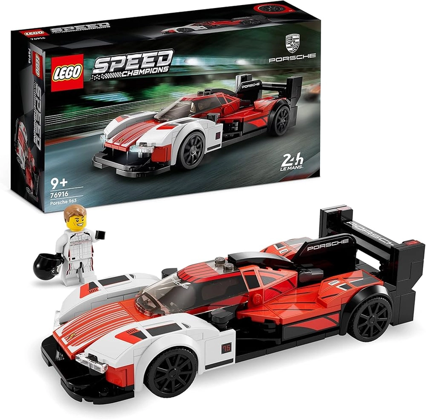 LEGO 76916 Speed Champions Porsche 963: Maquette de Voiture de Course à Construire, pour Enfants, à Collectionner, avec Minifigurine du Pilote, pour Jeunes Pilotes