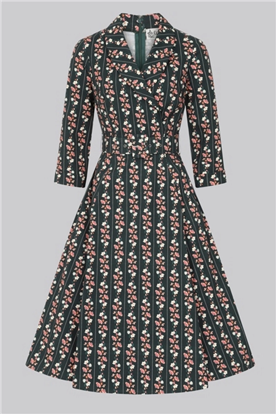 Penelope Wallflower Swing Dress - UK 8; Green
