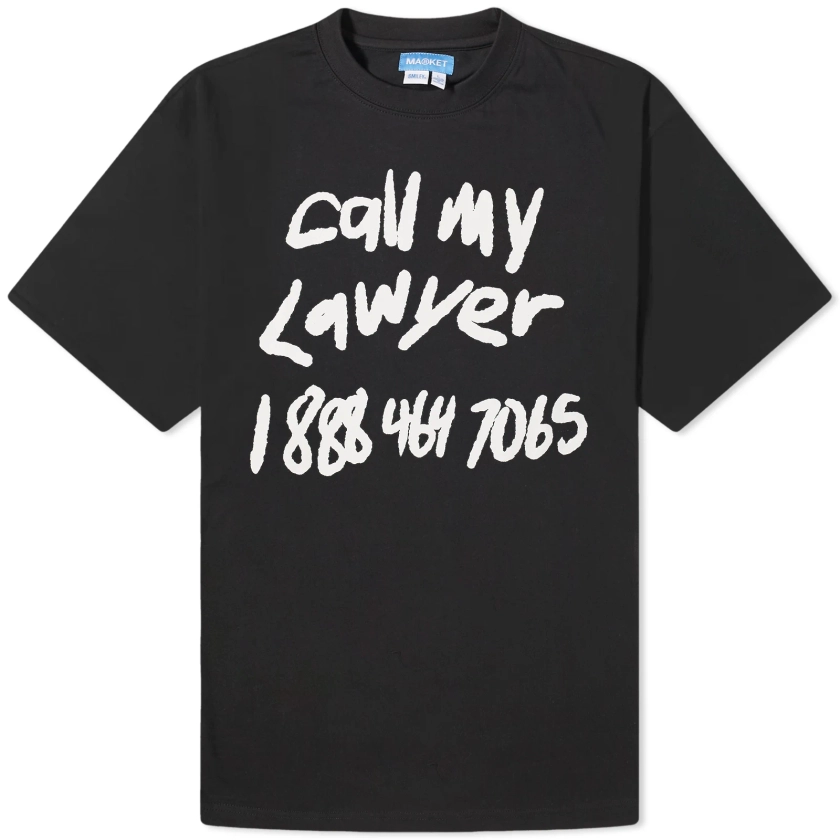MARKET Scrawl My Lawyer T-Shirt Washed Black | END.