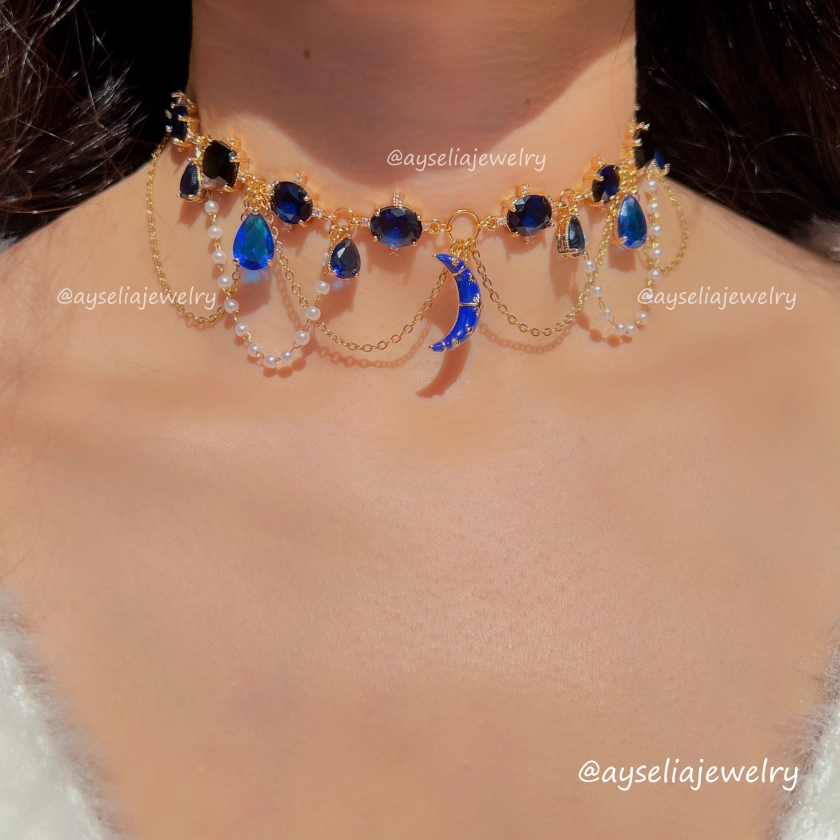 Cordelia Necklace | Royalcore Jewelry Light Blue