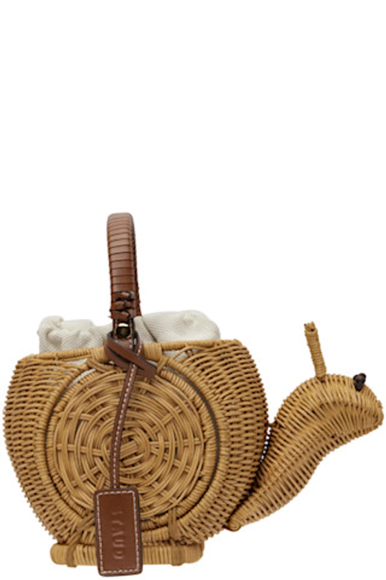 Staud - Beige Escargot Wicker Basket Bag