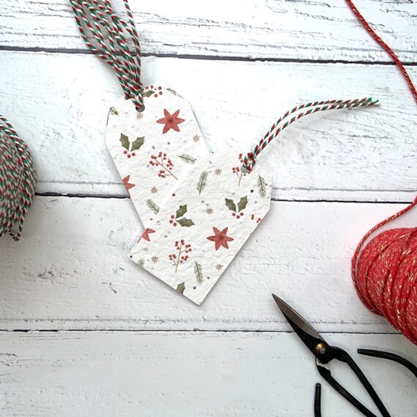 Holly Plantable Christmas Tags, Plantable Seed Christmas Gift Tags, - Etsy UK