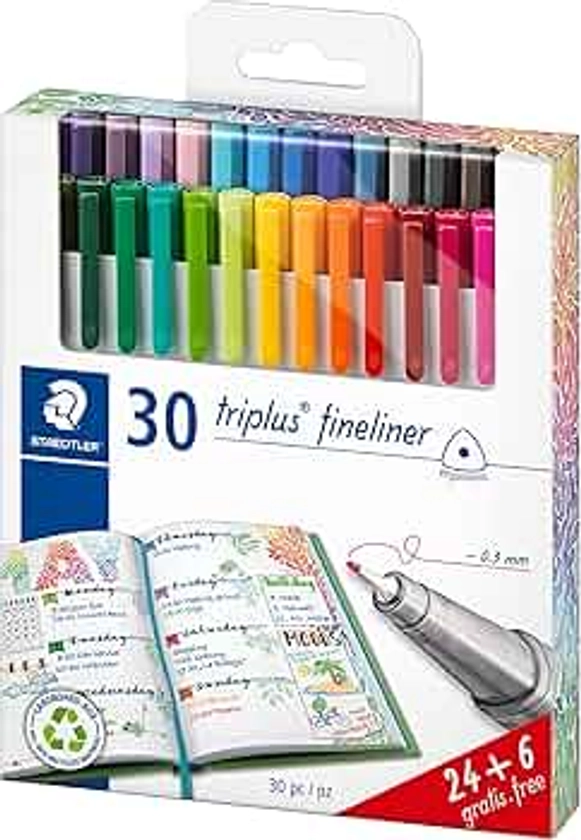 STAEDTLER Triplus 334 C30P Fine Liner Pens in 30 Colours