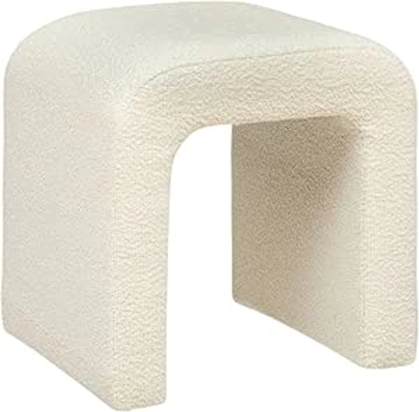 Atmosphera - Pouf Sevi en Bouclette 41x35cm Blanc : Amazon.fr: Cuisine et Maison