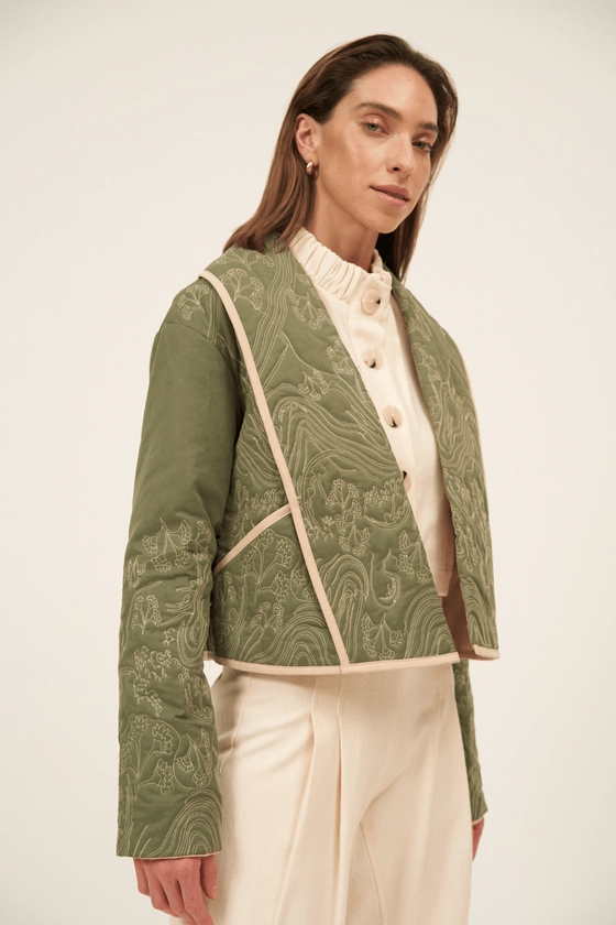 Casaco Arabella Verde Aleha - Verde - Gallerist: moda autoral e contemporânea para todos os estilos