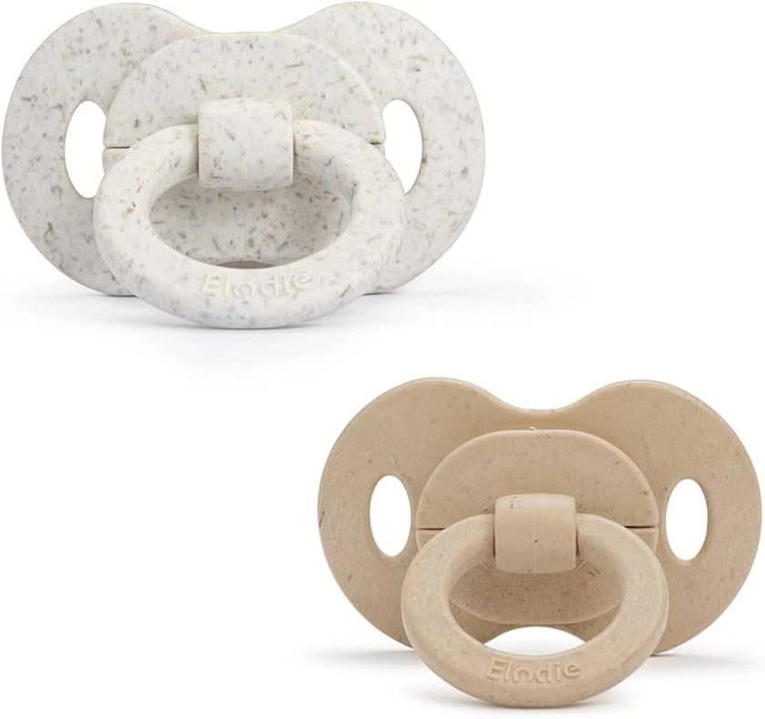 Elodie Details Pack de 2 Tétines en Bambou - Sucette en Silicone pour Bébé à Partir de 0-6 Mois - Orthodontique - Pure Khaki/Vanilla White