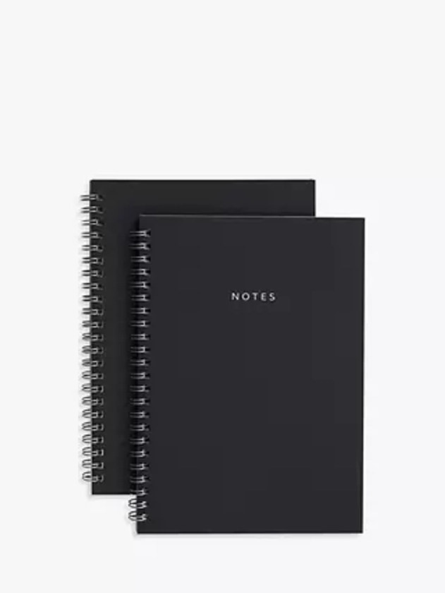 John Lewis ANYDAY 2.0 A5 Spiral Notebooks, Set of 2, Black