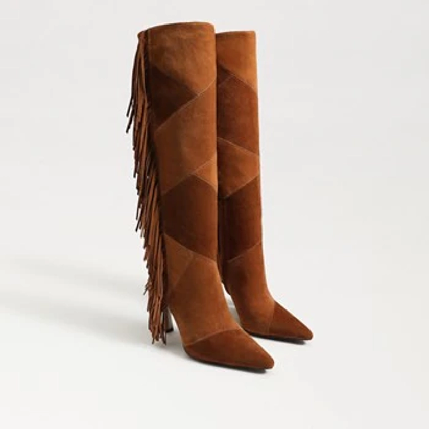 Ellis Wide Calf Knee High Fringe Boot