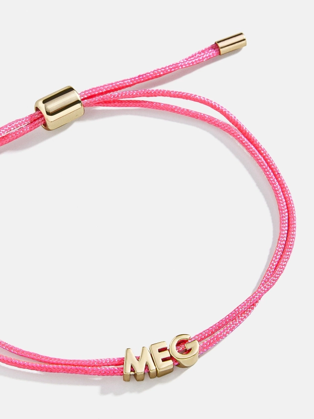 Custom Cord Bracelet - Neon Pink