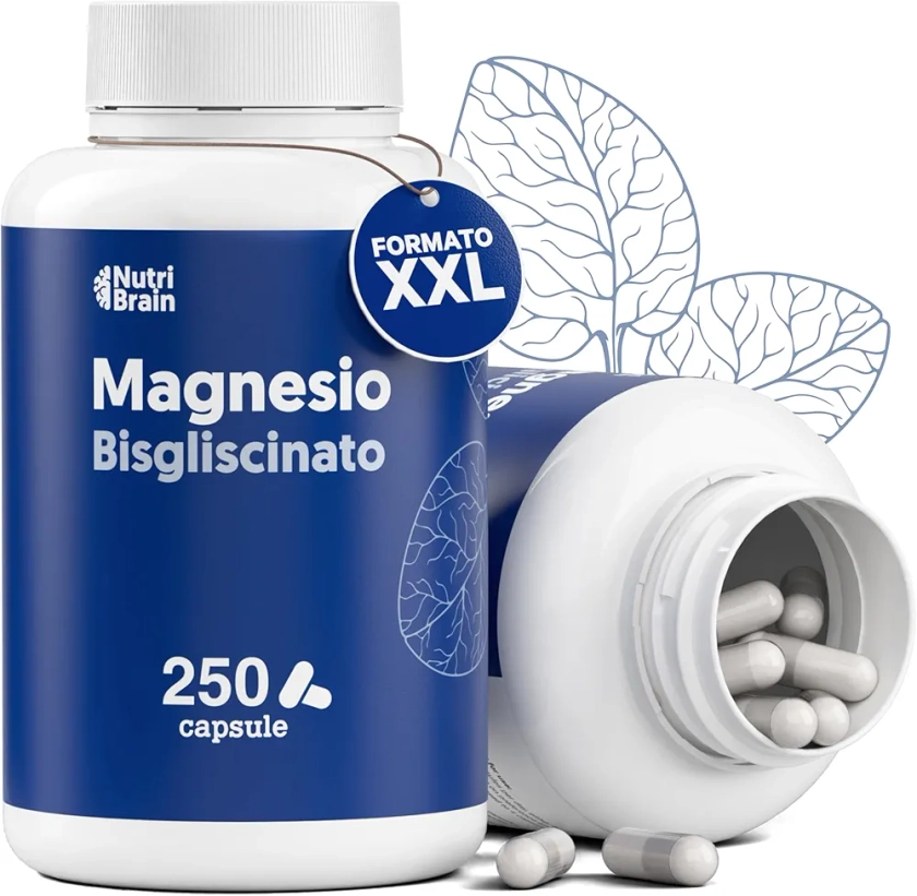 Magnesio Bisglicinato 2.000mg - Dose XXL (250 Capsule) | Forma Chelata: Sonno Ristoratore, Energia, Supporto Osseo e Muscolare, Concentrazione | Alta Biodisponibilità, Senza Effetti Lassativi : Amazon.it: Salute e cura della persona