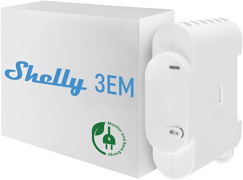 Shelly 3EM | Compteur électrique connecté Wi-Fi | 3 canaux -120A chacun | Commande de contacteur | Compatible Alexa & Google Home | App iOS Android