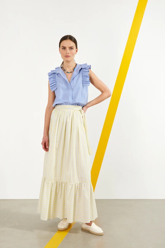 Maria de la Orden | Capri Skirt Yellow Stripes