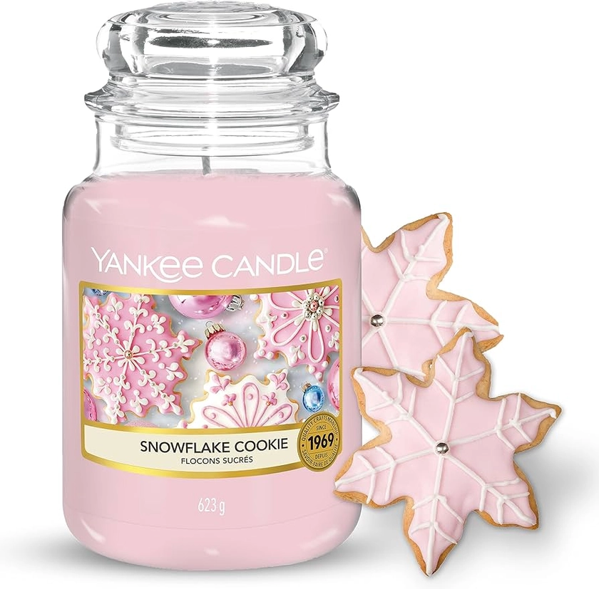 Yankee Candle Scented Candle, Snowflake Cookie Large Jar Candle, Long Burning Candles: up to 150 Hours, Perfect Christmas Gifts for Women