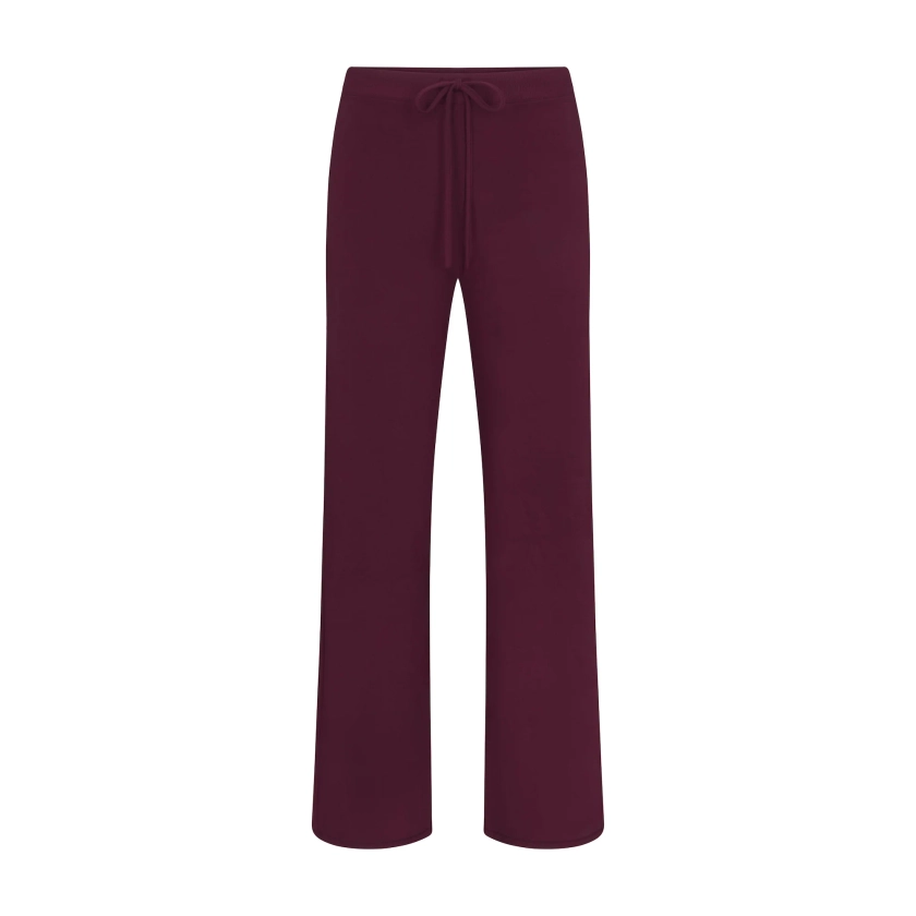 COTTON JERSEY STRAIGHT LEG PANT | DEEP BERRY