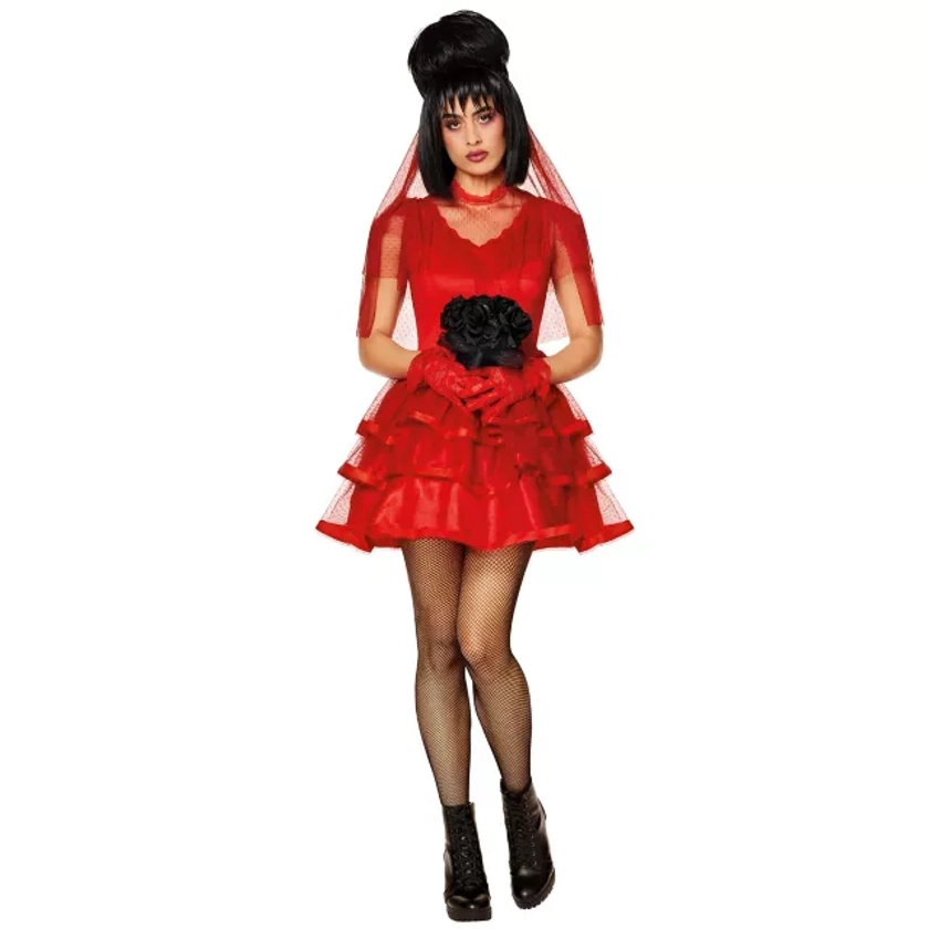 Adult Lydia Deetz Short Wedding Dress Costume - Beetlejuice - Spirithalloween.com