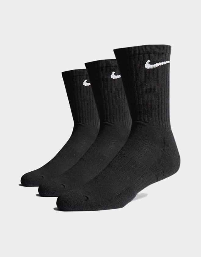 Black Nike 3 Pack Cushioned Crew Socks | JD Sports UK 