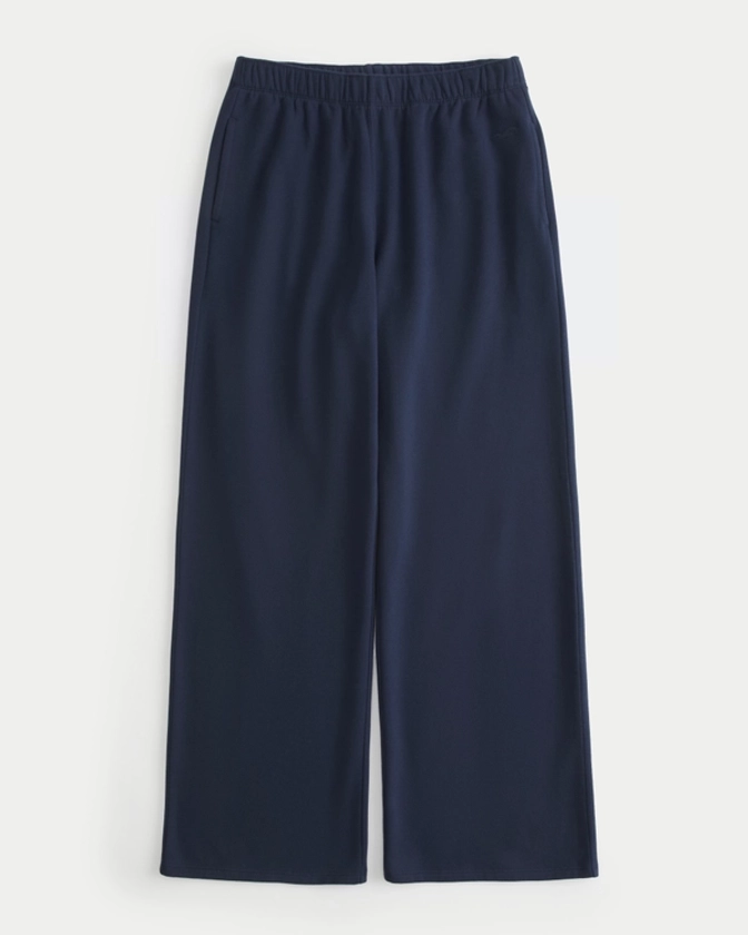 Women's Fleece Wide-Leg Pants | Women's Sweatshirts & Sweatpants | HollisterCo.com