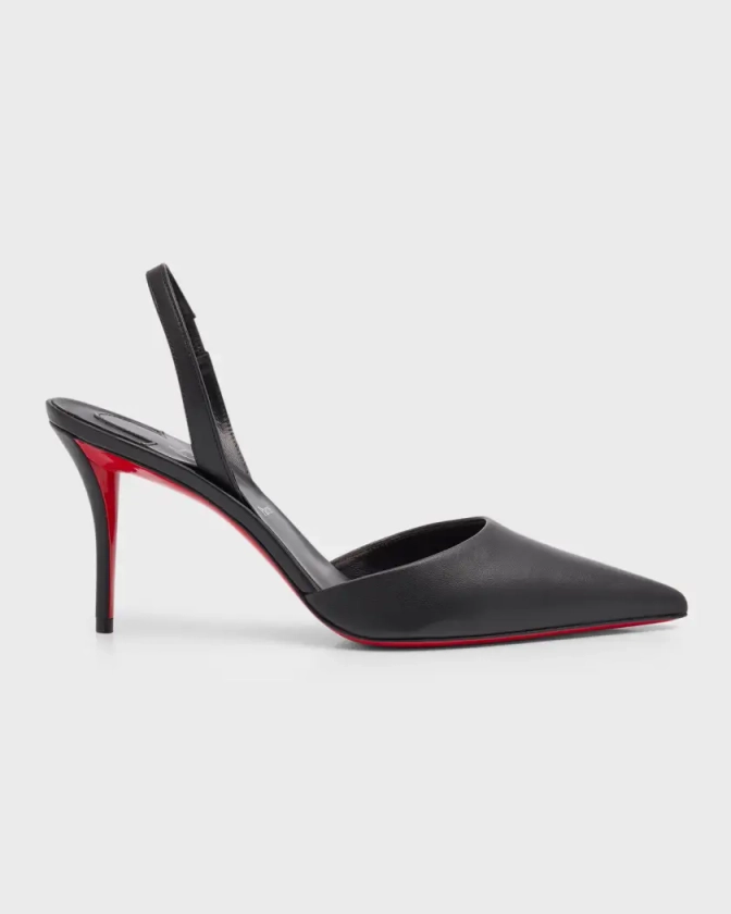 Apostropha Leather Slingback Red Sole Pumps