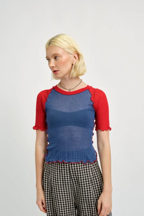 Ruth Tee Blue & Red