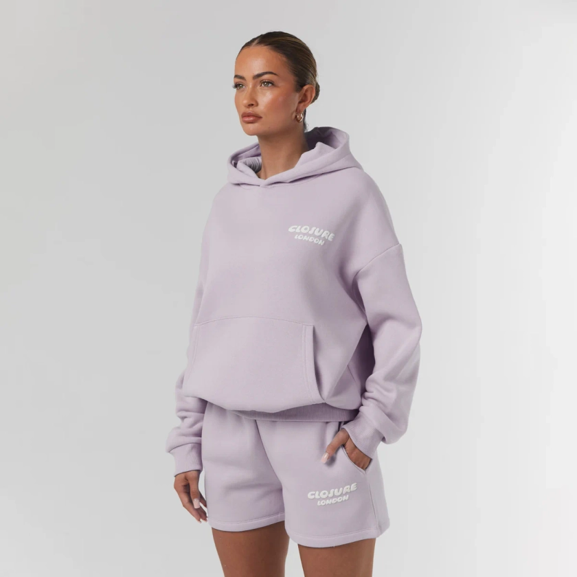 Bubble Logo Print Hood Twinset | Dusty Mauve