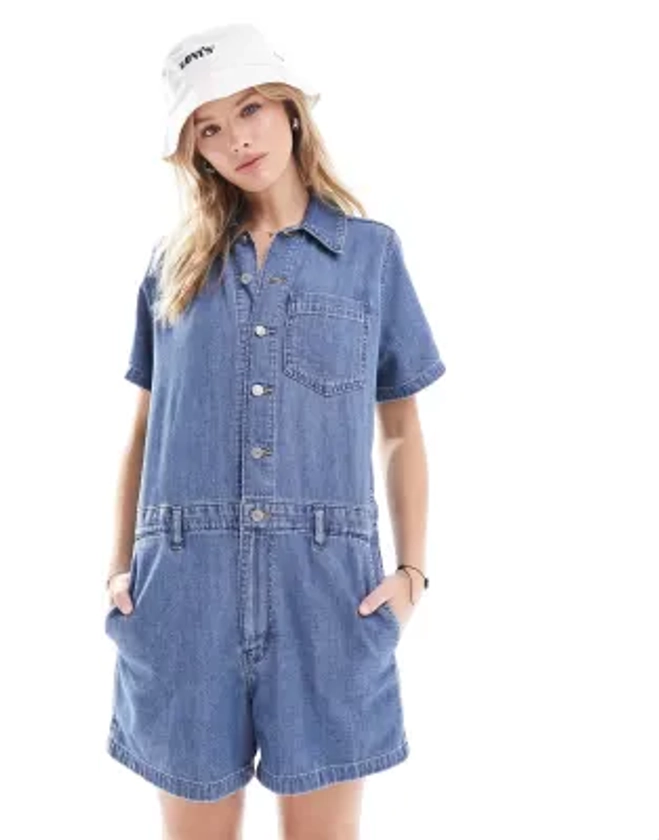 Levi's - Heritage - Combishort en jean - Bleu délavé | ASOS