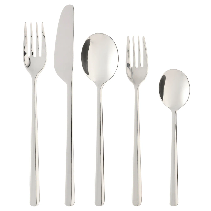 LÖFTESRIK 20-piece cutlery set - stainless steel