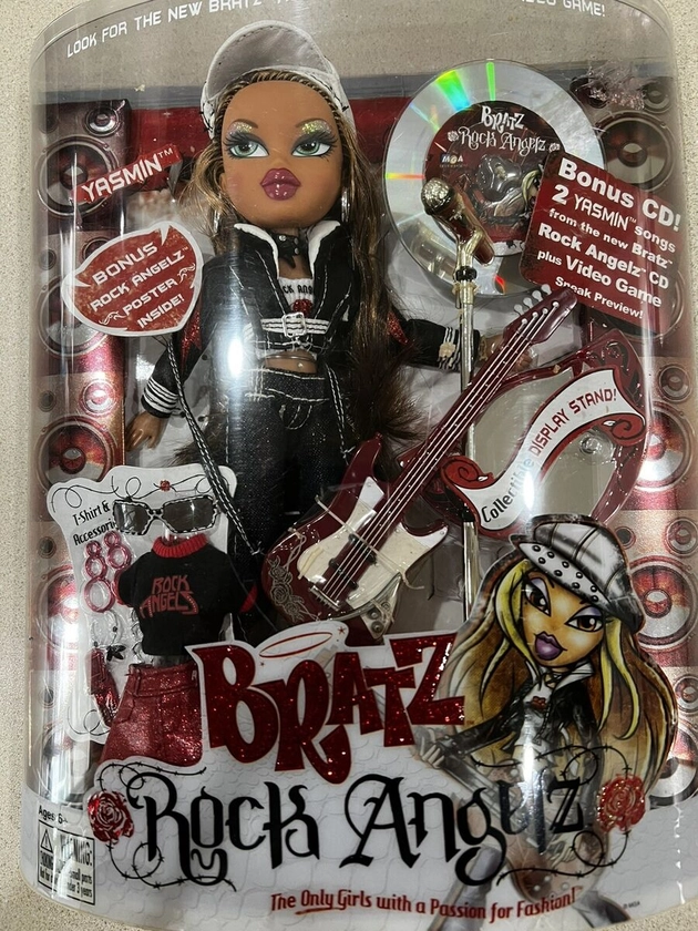 Bratz Rock Angelz Yasmin 2005 Original New in Box with CD and Poster Vintage