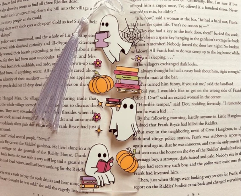 Ghost Acrylic Bookmark, Halloween Bookmarks, Gifts for Readers, Book Lovers Gifts, Bookmarks, Gifts, Spooky Bookmarks