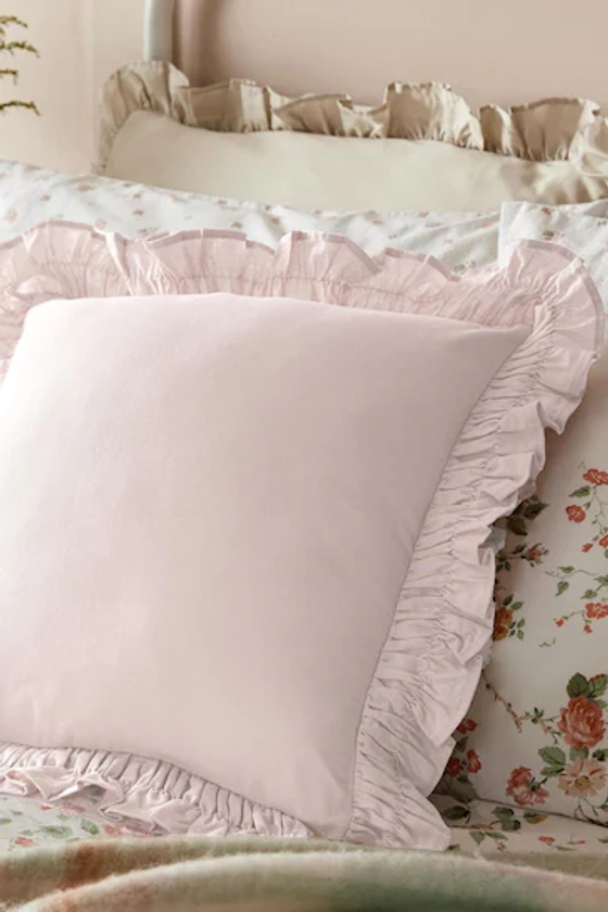 Buy Laura Ashley Blush Pink Idina Ruffle Cushion from the Next UK online shop