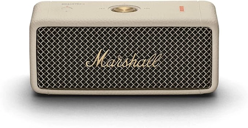 Marshall Emberton II Enceintes Bluetooth Portables, sans Fil, Ip67 Résistant à la Poussière et à l'eau, Plus de 30 Heures de Lecture, Charge Rapide - Creme