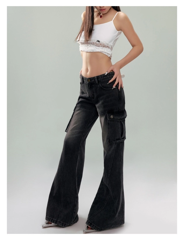 BETWEENAND pocket wide flare pants - shop.cor