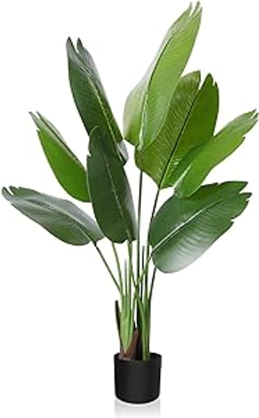 CROSOFMI Plante Artificielle Oiseau de Paradis 120 cm Faux Palmier Tropical avec 8 Feuilles, Faux Plantes Parfaites en Pot pour Intérieur Extérieur Maison Maison Bureau Jardin Décoration Moderne : Amazon.fr: Cuisine et Maison