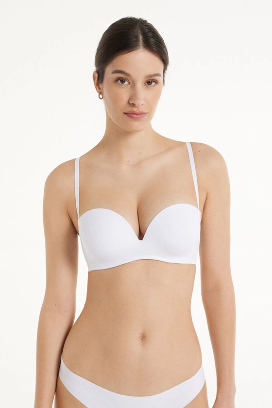 Sujetador Bandeau Escotado con Relleno de Microfibra Reciclada