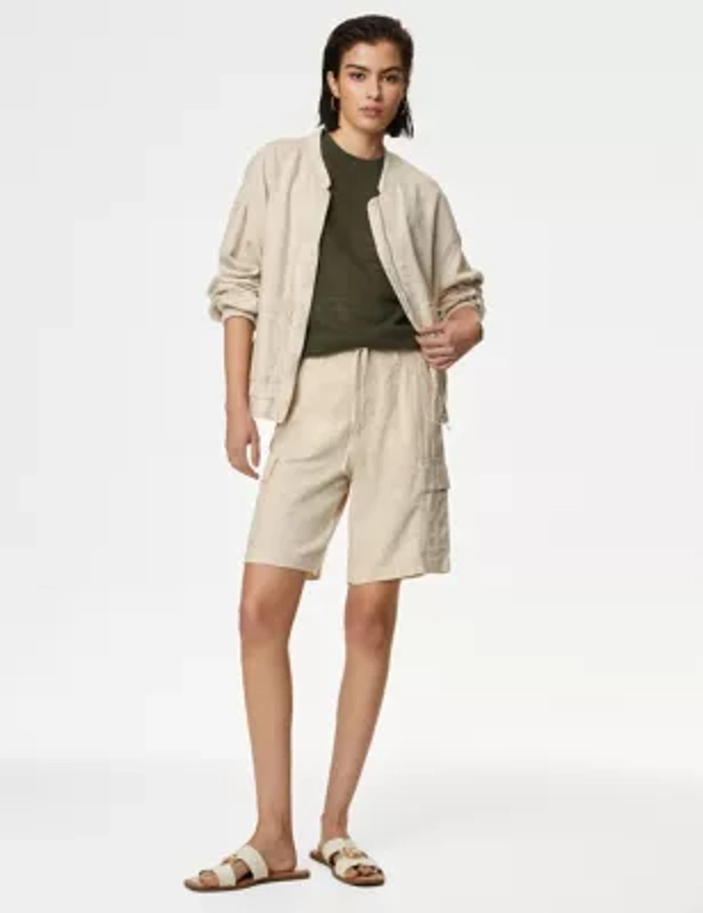 Linen Rich Bomber Jacket | M&S Collection | M&S