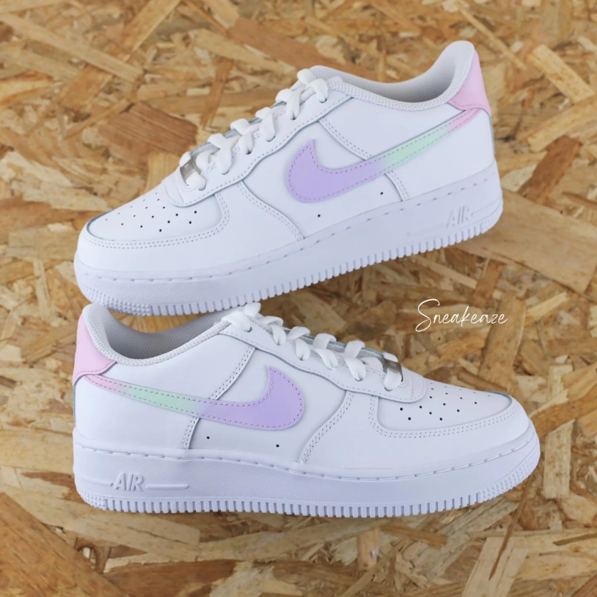 Arrière & Swoosh dégradé (couleur au choix) - Air Force 1 custom