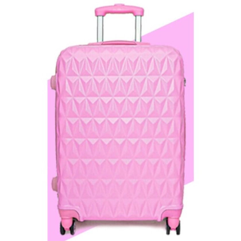 (20'' PINK) Hard Shell Suitcase Lightweight hand Carry Cabin on OnBuy