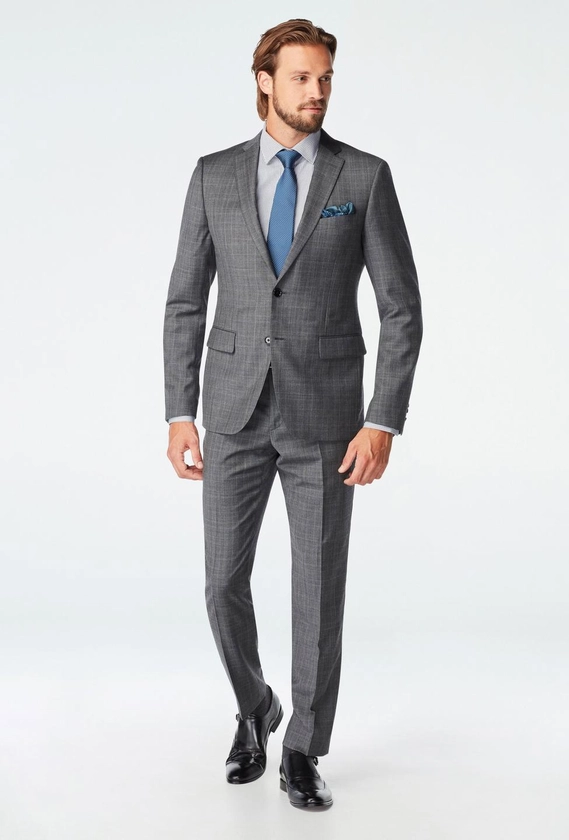 Custom Suits Made For You - Harrogate Glen Check Charcoal Suit | INDOCHINO