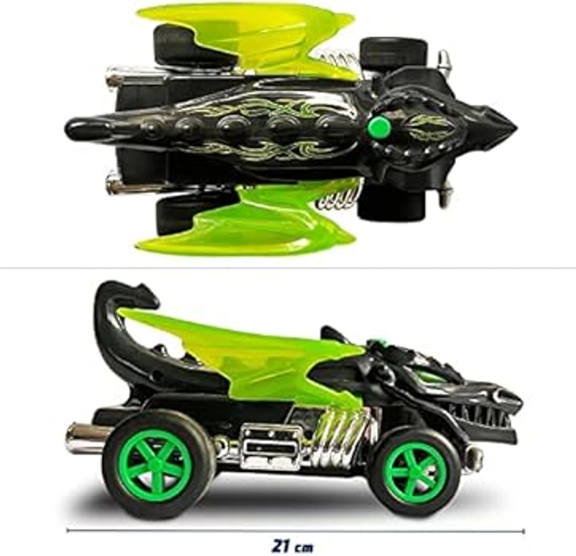 Mondo Motors- Hot Wheels Dragon Blaster 21cm Voiture radiocommandée-Effets Lumineux-Ailes Mobiles-Jouet Enfant-3 Ans et Plus, 63503, Gris foncé : Amazon.com.be: Jouets