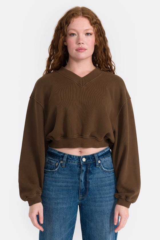 7•7 V Neck Crop Pullover at Seven7 Jeans