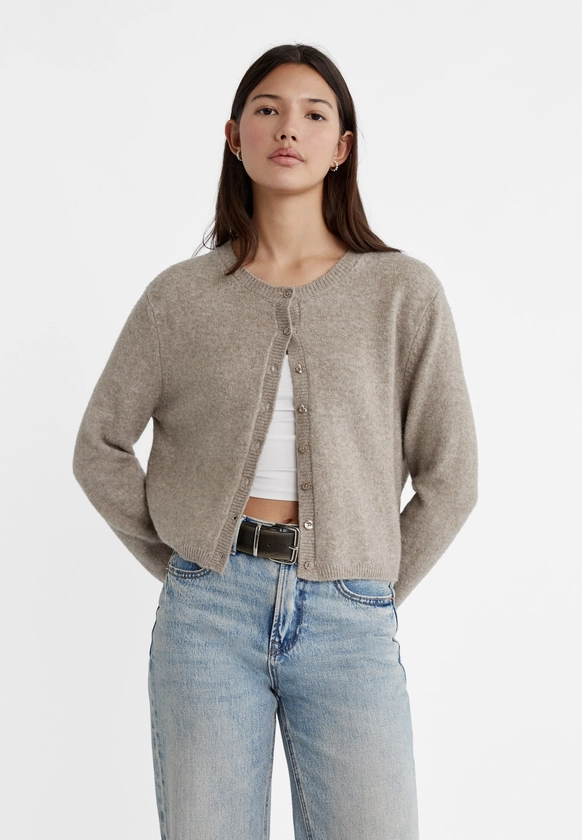 Soft-touch knit cardigan with buttons - Women's fashion | Stradivarius United Kingdom