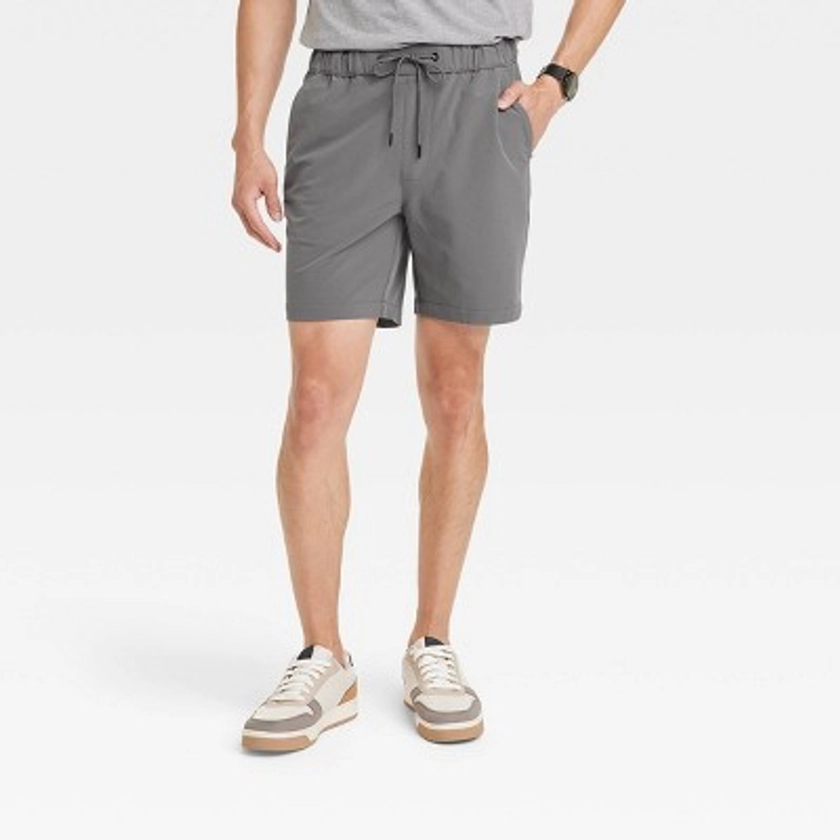 Men's 7" Woven Tech E-Waist Pull-On Shorts - Goodfellow & Co™ Gray S