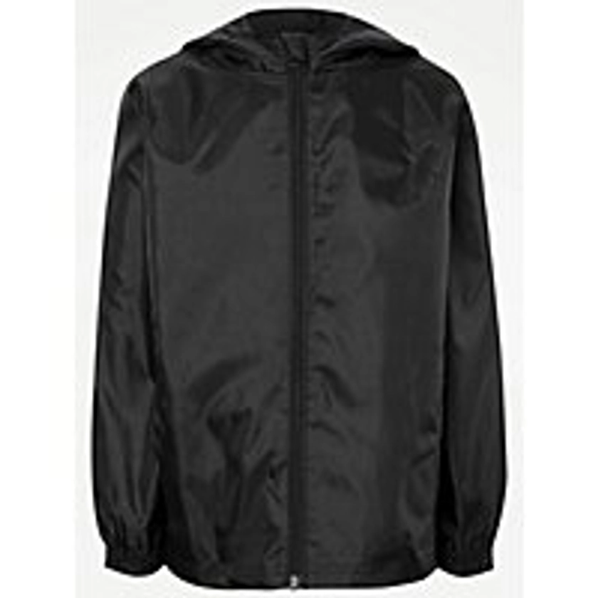 Black Shower Proof School Pac A Mac Jacket