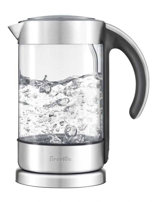 Breville The Crystal Clear Glass/Brushed Stainless Steel Kettle BKE750CLR | MYER