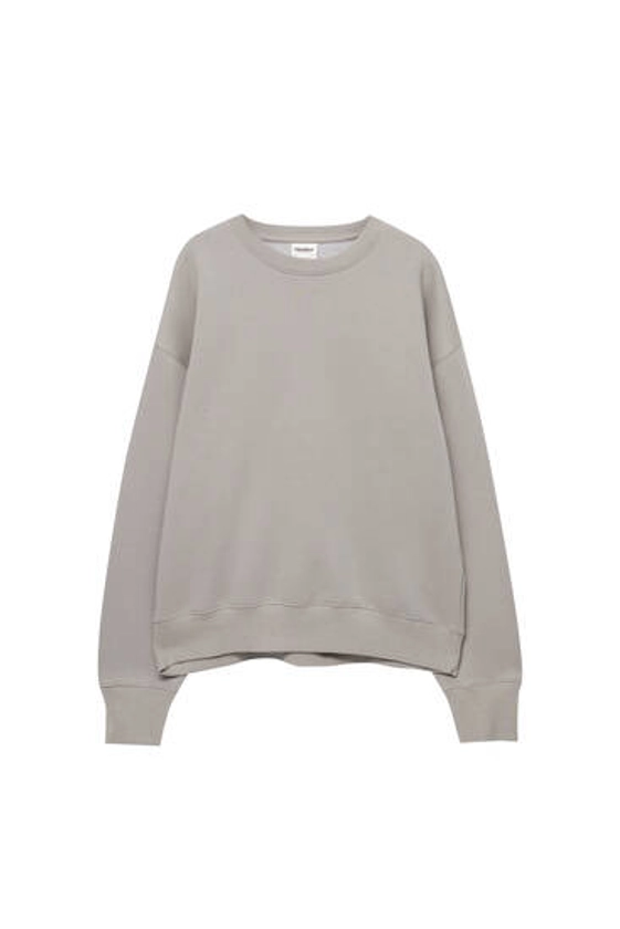 Basic oversize round neck sweatshirt